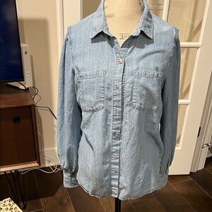 Democracy Light Blue Denim Button-Up Shirt